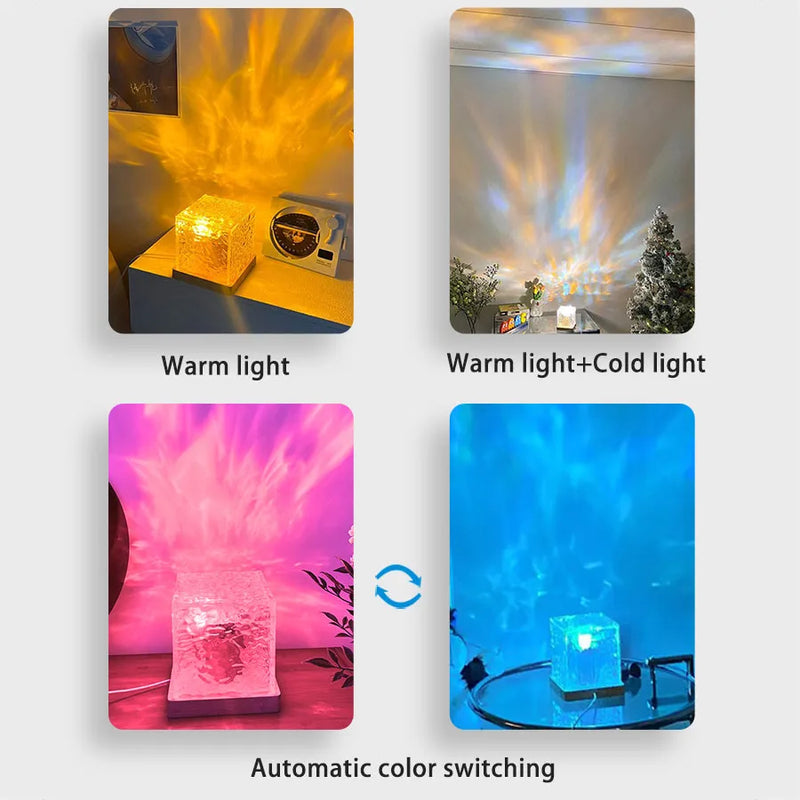 Cristal de Natal - Luminária Projetor de Ondas de Água Cristal